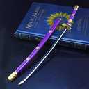 10'' Zoro Samurai Sword Anime Roronoa Shusui/Wado Ichimonji/Kitetsu/Yubashiri Sword Mini Metal Katana Collection Gift (Yama Enma)