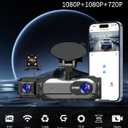 Dash Cam Front and Rear, 1080P 3 Channel Car Camera with Front Rear Inside Recording, 32GB Card, 5GHz WiFi, APP Control, Night Vision, WDR, G-Sensor, Loop Recording, 24H Parking Mode
