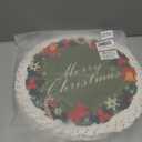 Lahome Round Christmas Placemats Set of 4,13 Inch Round Table Mats for Dining Tables Decorations,Heat Resistant Circle Place Mats for Kitchen Dining Holiday Party Winter Home Decor,Xmas Wreath