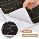 Shelf Liners for Kitchen Cabinets Drawer Liner 12in x 20FT Non Adhesive Black Gold Line Thickened Refrigerator Shelf Liner Paper Strong Easy to Clean for Tool Box with Knife and Tape Measure