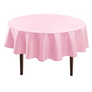 Hiasan Round Tablecloth 80 Inch - Waterproof Stain Resistant Spillproof Polyester Fabric Table Cloth for Dining Room Kitchen Party, Pink