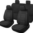 Pariiaotin 3D Air Mesh Car Seat Cover Full Sets Washable and Breathable Premium Cloth Automotive Vehicle Seat Covers for Cars Interior, Universal Fit for Most Cars, Sedan, Truck, SUV(Black)