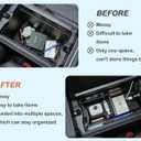 For 2026 Toyota RAV4 3PCS Double Layer Center Console Organizer Tray ABS Armrest Storage Box Easy to Pick Up&Install, 6th Gen Hybrid&Plug-in Hybrid Interior Accessories