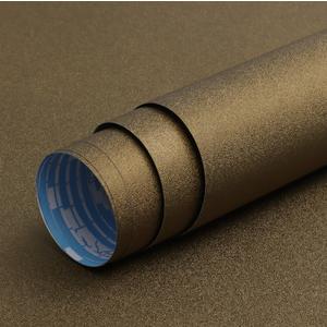 Timeet Peel and Stick Wallpaper Brown Wallpaper Texture Wallpaper Self Adhesive Removable Wallpaper Dark Gold Contact Paper for Walls Furniture Bedroom 15.74"x118.11"