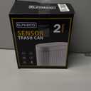 ELPHECO Automatic Motion Sensor Trash Can - 2 Gallon Slimline for Bathroom, Bedroom, Kitchen, Office - White with Gold Trim