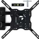 Amazon Basics Full Motion Articulating TV Wall Mount, with Swivel and Tilt, for 26" to 55" TVs and Flat Panels up to 80 Lbs, VESA Compatible, Single Stud, Black