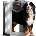 3-Flaps XL Dog Door for Wall, Rust Proof Aluminum Alloy Extra Large Doggy Door, Heavy Duty Pet Door with Dual Lock, Extreme Weather XLarge Dog Doors for Interior Exterior Wall, Pets Up to 220LB