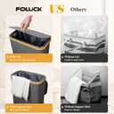 Slim Laundry Hamper, 60L Waterproof Narrow Laundry Basket with Lid and Removable Bag, Collapsible Tall Clothes Hamper with Bamboo Handles for Clothes Toys in Dorm Bedroom Bathroom, Grey