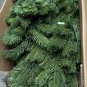 National Tree Company Pre-Lit 'Feel Real' Artificial Full Downswept Christmas Tree, Green, Douglas Fir, White Lights, Includes Stand, 6.5 feet