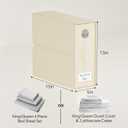 TRZZ 6-Pack Bed Sheet Organizers and Storage, Foldable Linen Bins with Window and Labels, Bedding Holder for Queen/King Duvet Covers, Keeps Bedding Neatly Organized and Accessible (Beige)