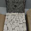 Decking Natural Pebble Interlocking Floor Patio Tiles, Indoor & Outdoor Interlocking Tiles 12"x12" 6pcs - A Great Upgrade Option for Garden Patio Path (Khaki)