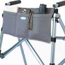 Top Glides 5-Pocket Carry-All Pouch for Stander Folding Walkers (Gray)