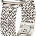 JR.DM Starlight Bracelet Band Women Compatible with Apple Watch 42mm(S3/2/1) 44mm 45mm 46mm 49mm Designer Stainless Steel Metal Chain Dressy Strap for iWatch Series 11/10/9/8/7/6/5/4/SE/3/2/1/Ultra