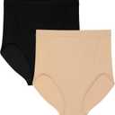 Motherhood Maternity Womens Over-the-Bump Maternity Panty, 2-Pack| Maternity Underwear, Pregnancy Must Haves, Pregnancy Panties, Full Coverage, Seamless, Shapewear Large