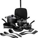 Tramontina Primaware 15-Piece Non Stick Cookware Set with Lids and Utensils, Aluminum Nonstick Pots and Pans Kitchen Set (Storm), 15 Pc Set