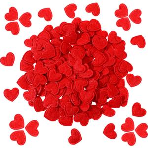 600 Pcs Valentines Felt Hearts Decoration 0.67 Inch Mini Heart Shapes Decorative Confetti Bulk Felt Stickers Colorful Craft Cute Small for DIY Crafts Wedding Decor(Red)