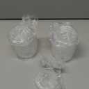 4 Pack Acrylic Qtip Holder Dispenser for Cotton Swabs, Balls, Pads, Floss Picks- Small Clear Acrylic Canister Apothecary Jar Set, Bathroom Essentials Accessories Decor, Vanity Makeup Storage Organizer