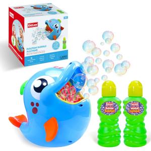 Kidzlane Bubble Maker Machine for Kids - Big Bubbles Speed Blower for Toddler's Outdoor Party Play - Makes 500 to 1000 per Minute (Bubble Dolphin) - Easter Basket Filler and Easter Gift for Children