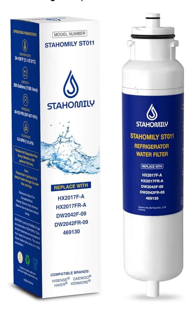 HX2017FR-A Water Filter Replacement for Hisense Twist-In Water Filter, Compatible with Hisense HX2017F-A, HRF266N6CSE, HRF266N6CSE1, HRF209N6CSE, HRF254N6DSE, HRF254N6TSE, Pack of 1 