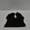 GRAPENT Tankini Tops for Women Swimwear Top Only Ruffle Bathing Suit Cut Out Long Bikini Tops Swimsuit Beach Resort Wear (Small, Black)