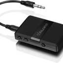Aluratek Bluetooth V5.0 Audio Receiver and Transmitter Adapter with Low Latency for TV, PC, Auto, Airpline, MP3 Player (Connect to 2 Devices Simultaneously), AUX/RCA - ABC01F