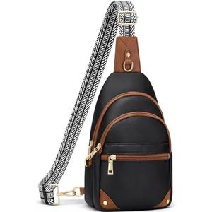 SYTRAH Anti Theft Crossbody Bags for Women, RFID Sling Bag Travel Purse, RFID Cross Body Purses Chest Bag for Travel Black Brown
