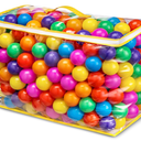Hovenlay Ball Pit Balls Phthalate Free BPA Free Crush Proof Plastic  7 Bright Colors in Reusable Play Toys for Kids with Storage Bag