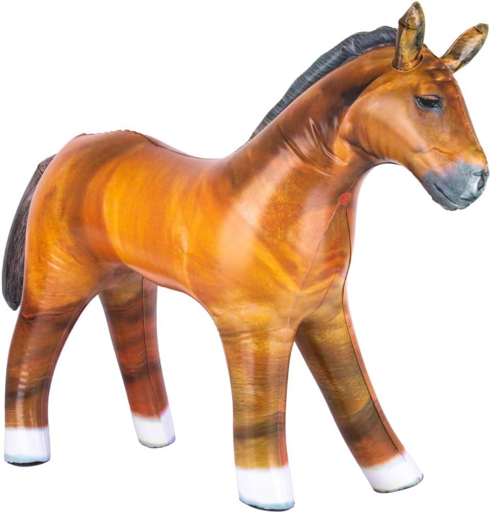ArtCreativity Inflatable Horse Party Decoration - 1 Piece - 38 Inch Blow Up Horse in Brown and Black - Western Themed Party Supplies - Horse Inflate for Cowboy, Rodeo, or Western Themed Party
