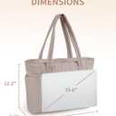 Wandering Nature Puffer Tote Bag with Cup Holder & Laptop Compartment & Trolley Sleeve for Travel, Work, Nurse, Women
