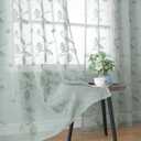 BGment Sage Green Sheer Curtains 72 Inches Long - Embroidered Leaf Pattern Light Filtering Cottage Core Botanical Semi Sheer Grommet Window Drapes for Farmhouse Living Room, 2 Panels, 52 x 72 Inch