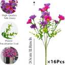 16 Bundles Silk Daisy Artificial Flowers for Outdoors UV Resistant Fake Daisies Plastic Plants Flower for Home Outside Front Door Porch Garden Patio Planters Decoration (Double Purple)