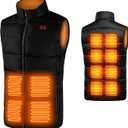 SNZ Heated Vest for Men and Women (Without Battery Pack), 12 Heating Zones 3 Heat Levels Electric Warming Vest, Waterproof Windproof Heated Jacket for Outdoor, Work, Camping, S