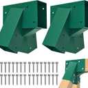 BeneLabel A-Frame 2 Swing Set Brackets, Heavy Duty Steel Swing Set Hardware with Mounting Hardware, DIY Swing Set End Bracket Swing Set Kit for 2 (4x4) Legs & 1 (4x6) Beam, Green