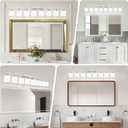 Brushed Nickel Light Fixture Bathroom for Huge Mirror, 8 Light Mirror Lights with Milky White Frosted Glass Shades, 51 inch Bathroom Mirror Lights for Mirrorss, E26 Socket