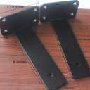 4 Pack - 6 inch Black Hidden L Shelf Bracket (1/5 Inch Thicked) Iron Floating Shelf Brackets Rustic Industrial Metal Brackets for Shelf Support