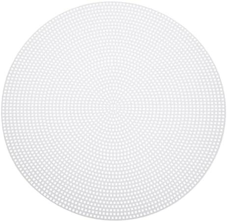 MECCANIXITY 5pcs 9" Plastic Mesh Canvas Sheet 13 Count Round Needlepoint Blank Canvas for Embroidery Knit Crochet Acrylic Yarn Crafting, White 1 Is Smaller MECCANIXITY 5pcs 9" Plastic Mesh Canvas Sheet 13 Count Round Needlepoint Blank Canvas for Embroidery Knit Crochet Acrylic Yarn Crafting, White 1 Is Smaller