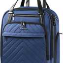 VANKEAN Carry On Underseat 16-inch Multi-functional Underseater Lightweight Overnight Suitcase with Wheels Roller Case for Women Men Travel Business, Haze Blue