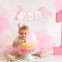 Girls 1st Birthday Decorations - Pink Bow High Chair Banner, Bow First Birthday Photo Props, Pink Bow Cake Smash Party Decorations, Sweet One Birthday Highchair Banner(Pink Bow HighChair Banner)
