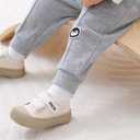 GFQLONG 3 Pack Baby Toddler Boys Cotton Pocket Active Jogger Pants, Casual Solid Elastic Waist Drawstring Sweatpants (6-12 Months, Gray+blue+curry)