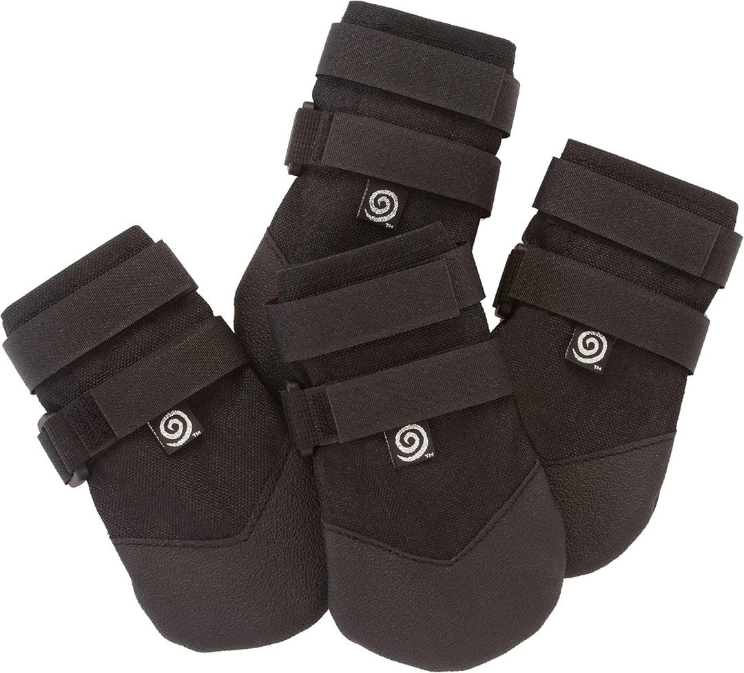 Rugged Dog Boots & Paw Protectors for Small, Medium and Large Dogs Black (Size 6)