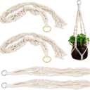 4 PCS Macrame Plant Hanger, Hanging Pots for Plants Indoor, Stylish Retro Design, Accommodates Pots of Various Shapes and Sizes, Suitable for Outdoor Home Decoration (41.33in,21.65in)