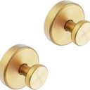 Suction Cup Hooks for Glass Window, Mirror - Shower Hooks for Inside Shower, No Drill Towel Hooks for Bathrooms, Bath Robe Coat Looafh Hook for Hanging - Gold(2 Pack)