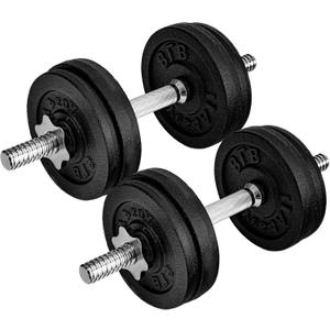 Yes4All Old School Adjustable Dumbbell Set with Weight Plates, Star Lock Collars/Connector, 40lbs to 200lbs Adjustable Weight Plates Set (C. 60LB or 30LB Pair - Black)