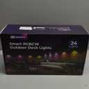 Outdoor Deck Lights 24 Packs, Smart RGBCW Fence Light, 100+ Scene Modes, Dual Lens LED String Lights with APP/Voice/Remote Control, IP65 Waterproof for Halloween Christmas Decor, 157ft Black