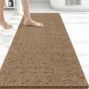 Bcoimo 48x24 Chenille Bath Mat Non-Slip with Backing Bath Rug Ultra-Absorbent and Machine Washable Bathroom Mat Quick-Dry Design. Ideal for Bathroom Shower and Tub Areas