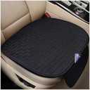 Mandark Car Front Bottom Seat Cover, 2PCS Anti Slip Comfortable Vehicle Front Cushion Protector with Storage Pocket, Breathable Linen Frontseat Pad Mat, Universal Automotive Accessories (Black)