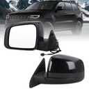 Lqito Left Driver Side Mirror Compatible With 2011-2021 Jeep Grand Cherokee 2022 Jeep Grand Cherokee WK With Manual Folding Power Glass Heated Black Replace#5SG19TZZAF(5Pins)
