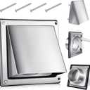 5 Inch Metal Dryer Vent Cover External Extractor Wall Vent Cushioned Stainless Steel Outdoor Dryer Vent Cover Outside Airflow Vent Replacement Hood