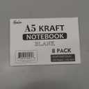 feela 8 Pack Unlined Kraft Paper Notebooks, Blank Journal Note Pad for Drawing Writing, Small Sketchbook Travel Journal Bulk for Women Kids Students Office School Supplies, A5, 60 Pages, 8.3 X 5.5