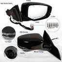 Right Passenger side Mirror Fits 2013-2017 Honda Accord with Power Glass Heated turn signals and Camera Match Black Replace 76200T2GA42ZC (12Pins)